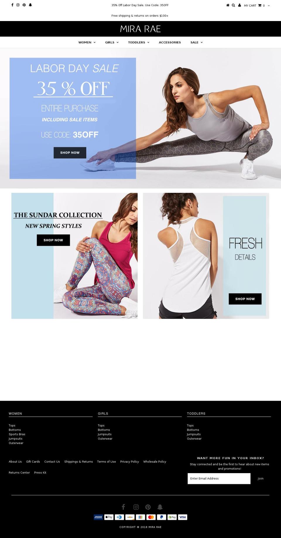 miraraeactive.com — Shopify storefront screenshot
