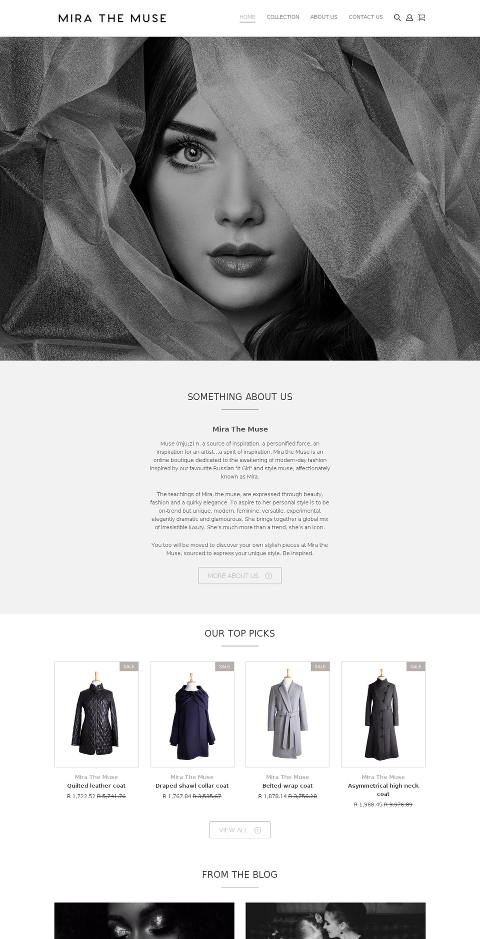 Chicago Shopify theme site example mirathemuse.com