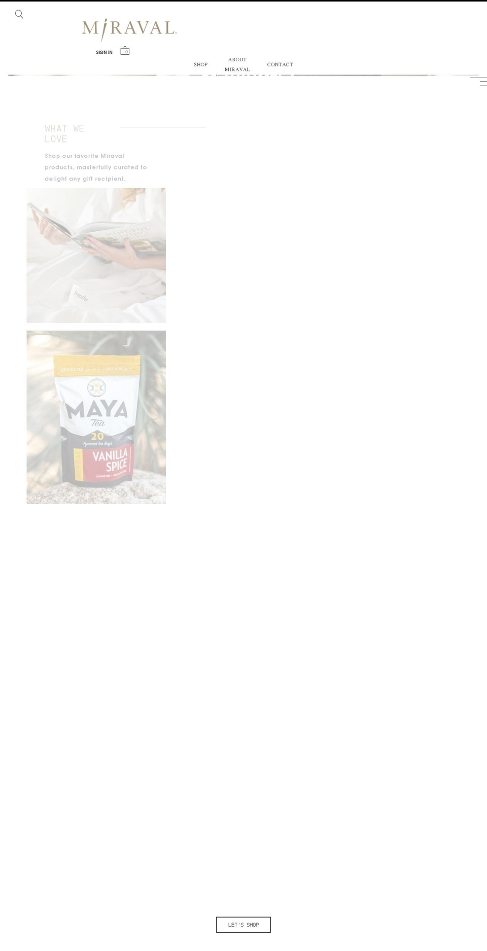 miravalstore.myshopify.com shopify website screenshot