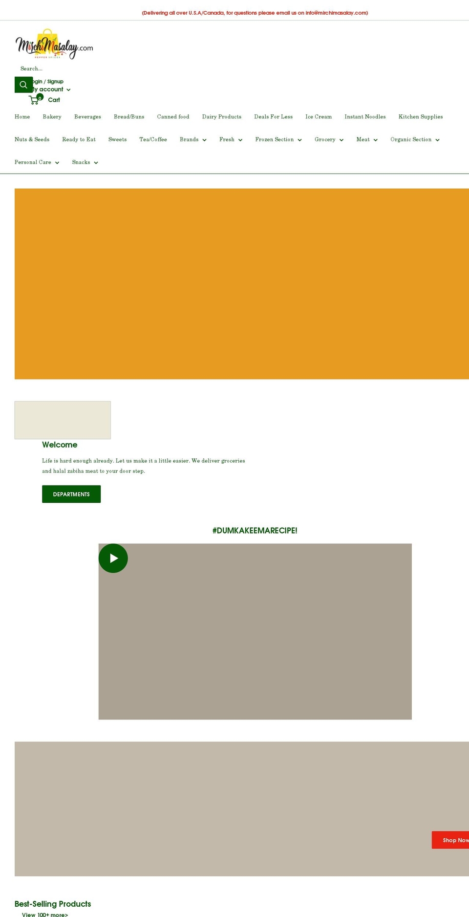 mirchimasalay.com shopify website screenshot