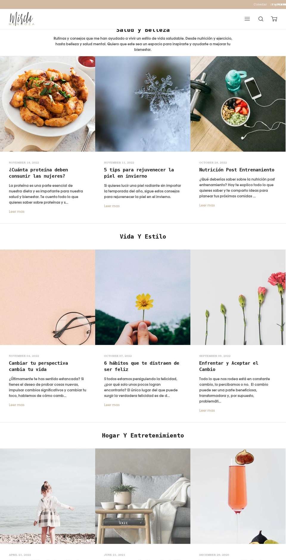 mirelamendoza.com shopify website screenshot