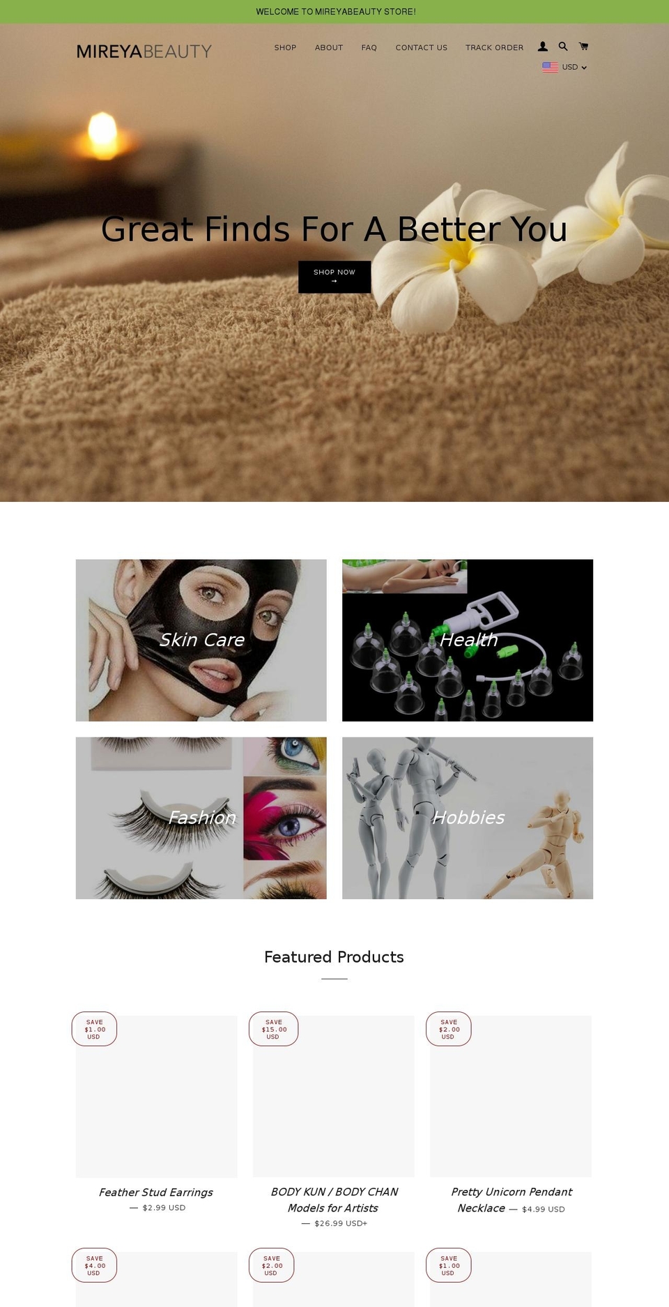 mireyabeauty.com — Shopify storefront screenshot