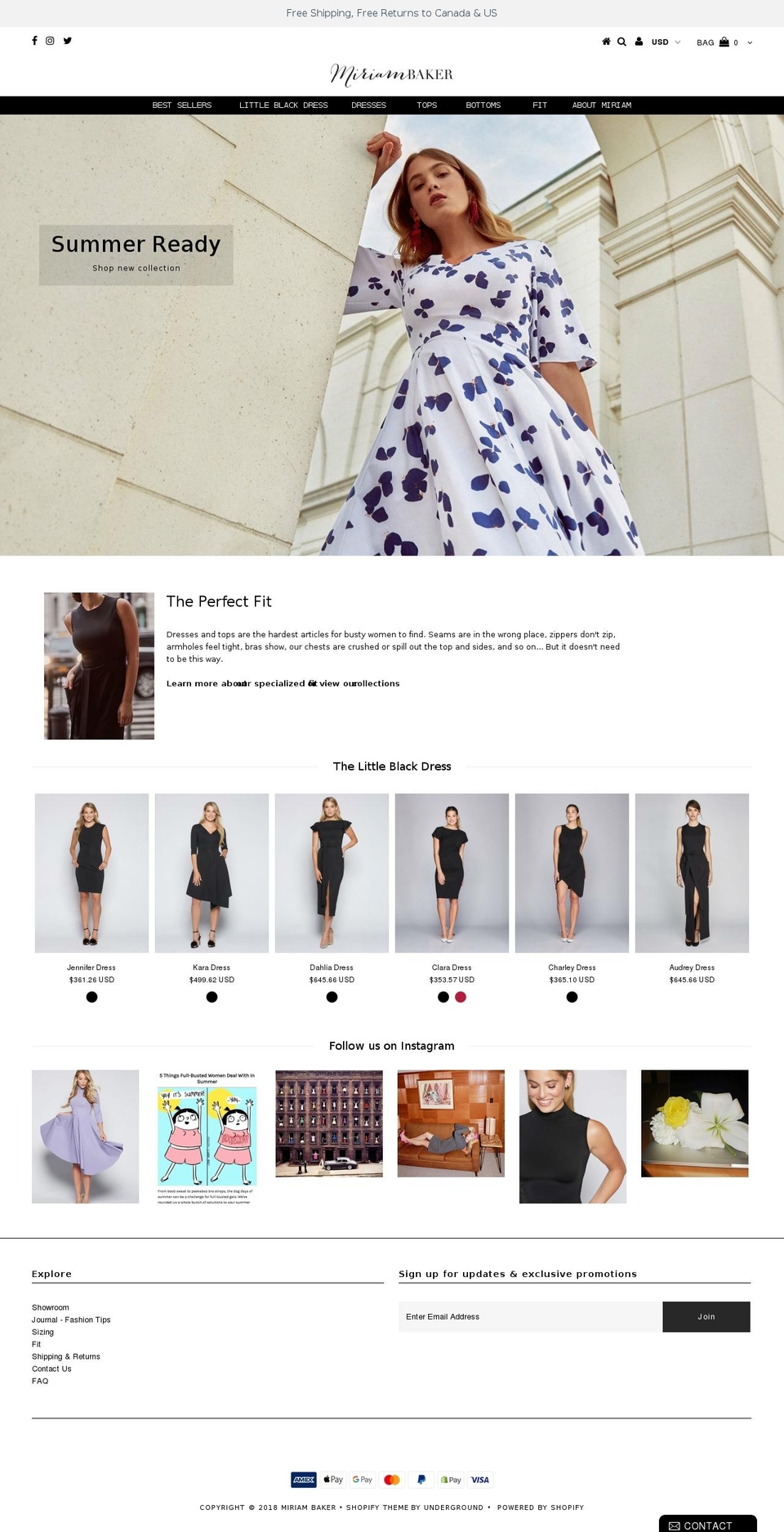 miriam-baker.com shopify website screenshot