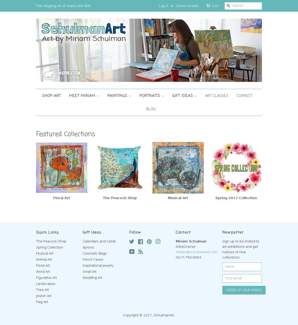 miriamschulman.com shopify website screenshot