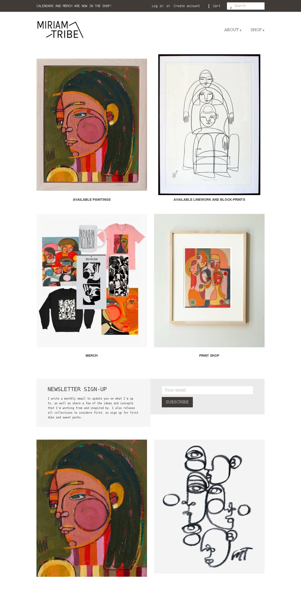 miriamtribe.com shopify website screenshot