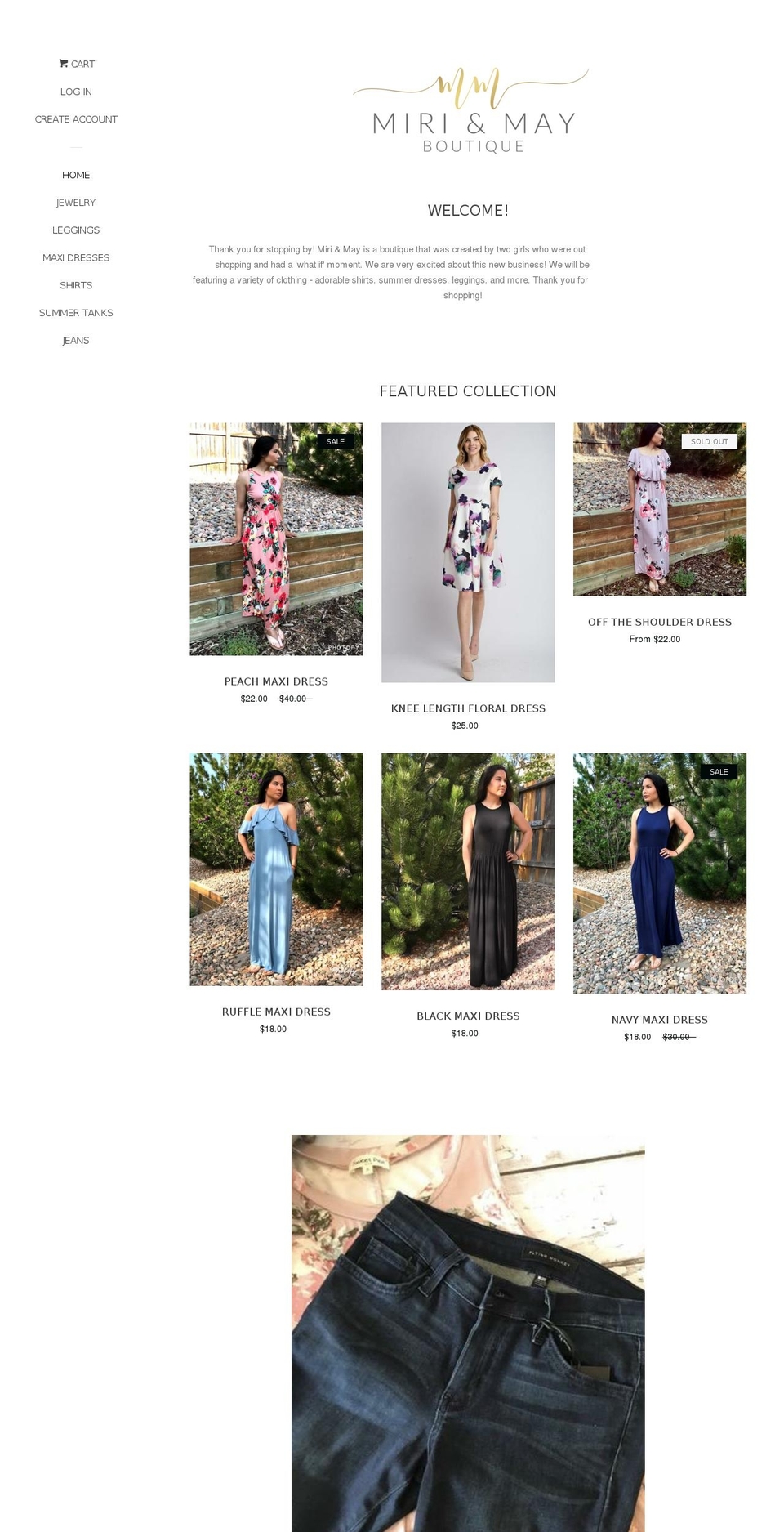 miriandmay.com — Shopify storefront screenshot