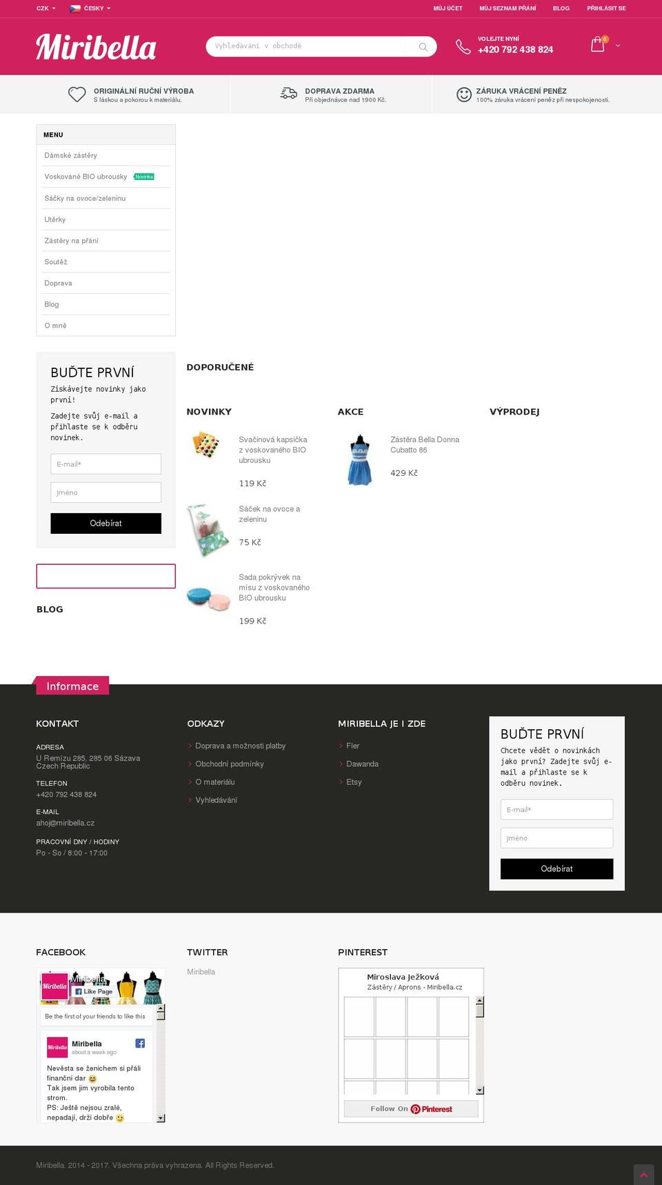 miribella.com — Shopify storefront screenshot