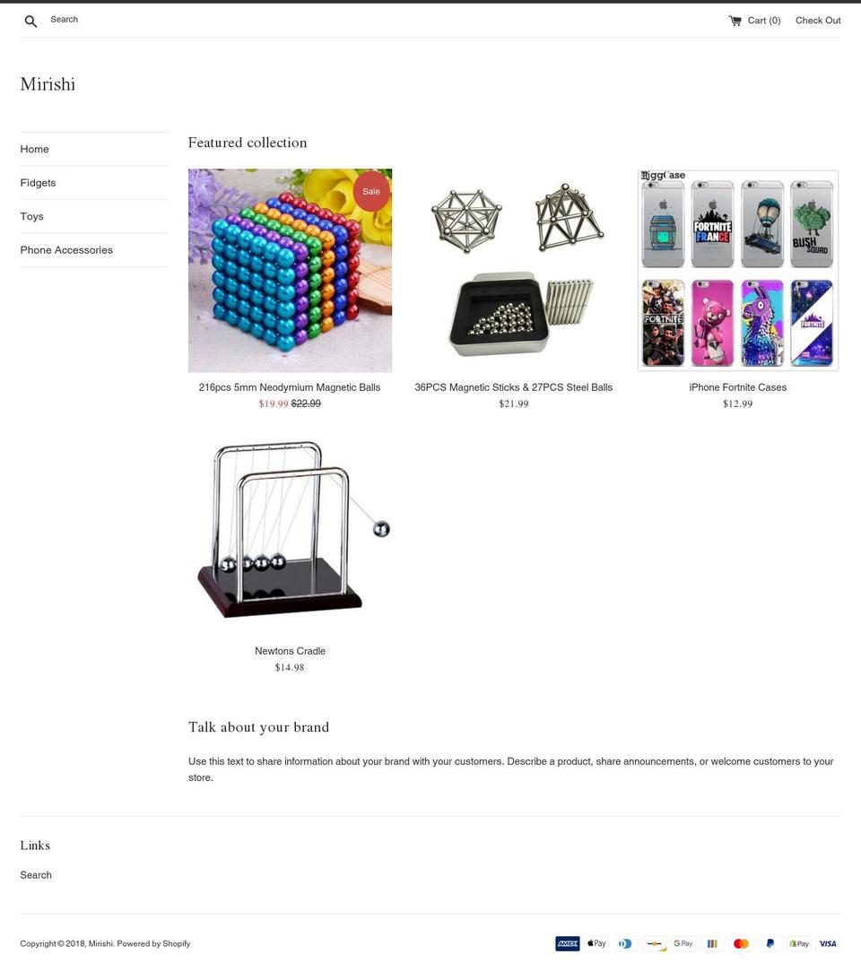 mirishi.com — Shopify storefront screenshot