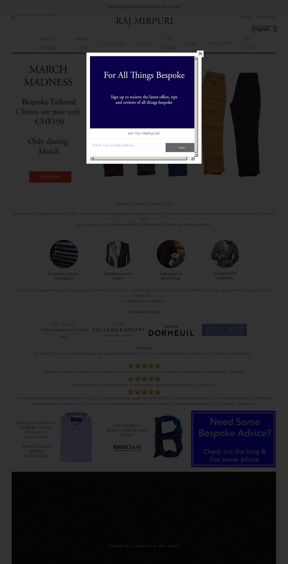 mirpuri.com shopify website screenshot