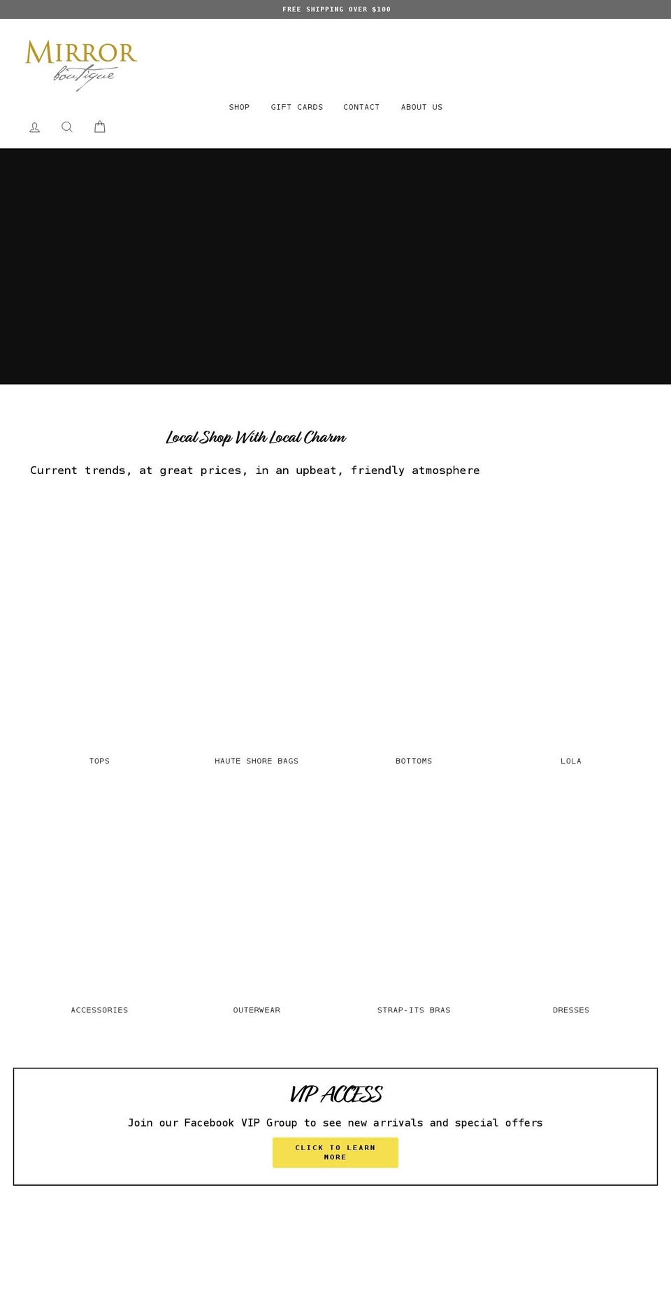 Acorn Strategy Shopify theme site example mirror-boutique.com