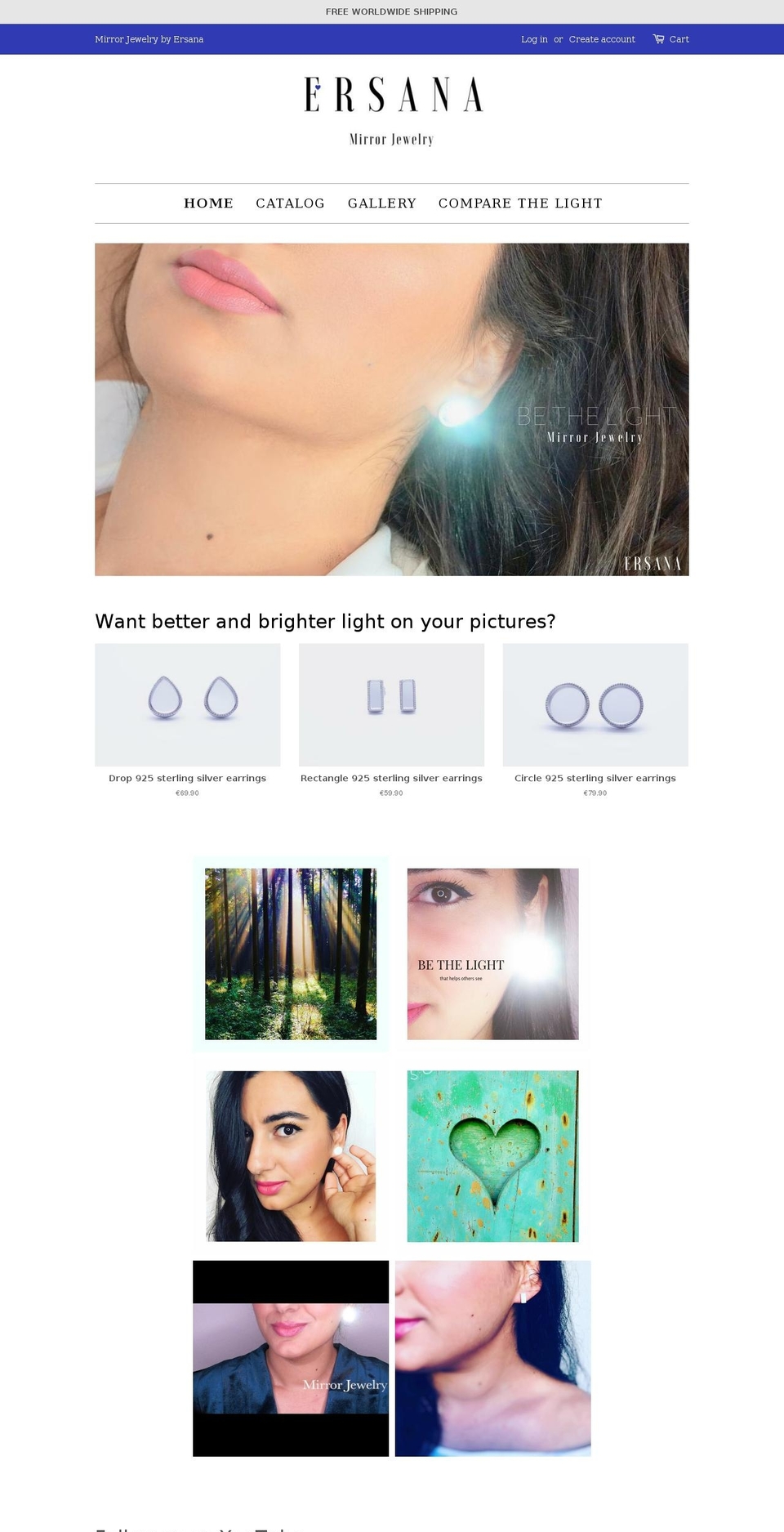 finished Version Shopify theme site example mirror-jewelry.com