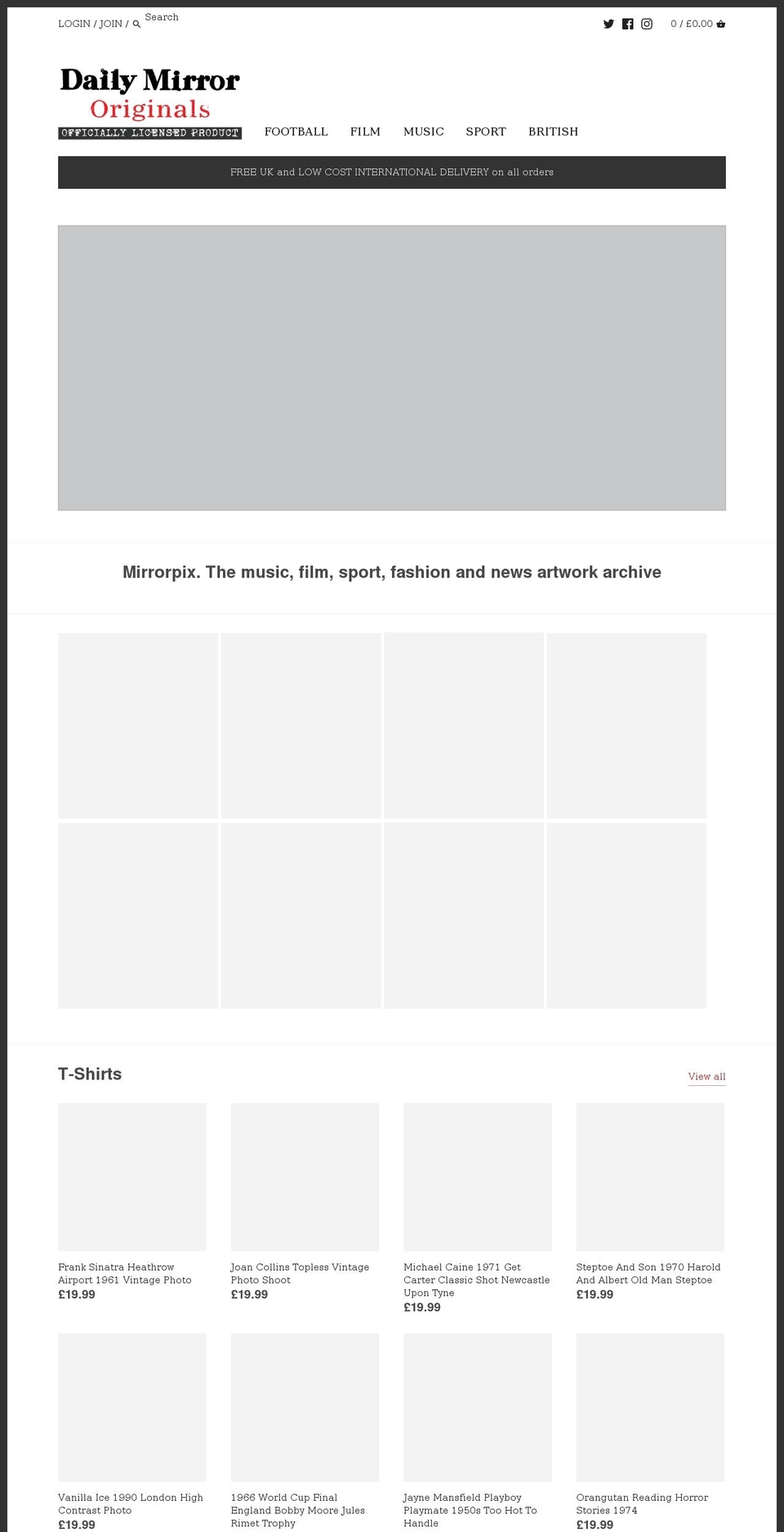 mirror-originals.co.uk shopify website screenshot