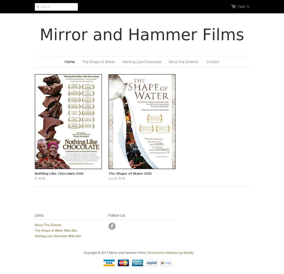 mirrorandhammer.com shopify website screenshot