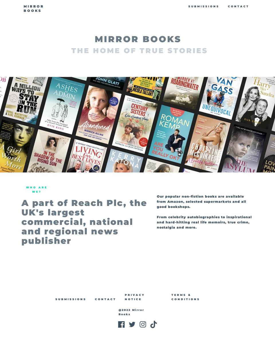 mirrorbooks.co.uk shopify website screenshot