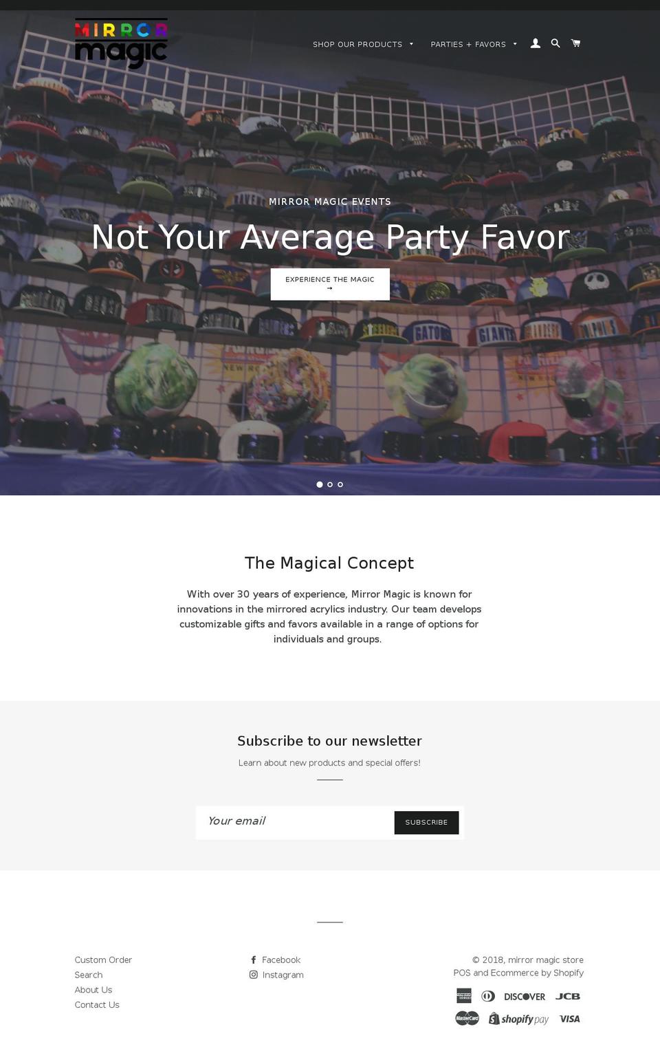 mirrormagicstore.com — Shopify storefront screenshot