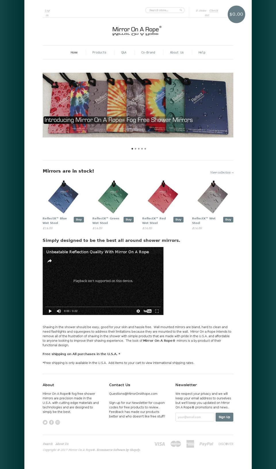 mirroronarope.com shopify website screenshot