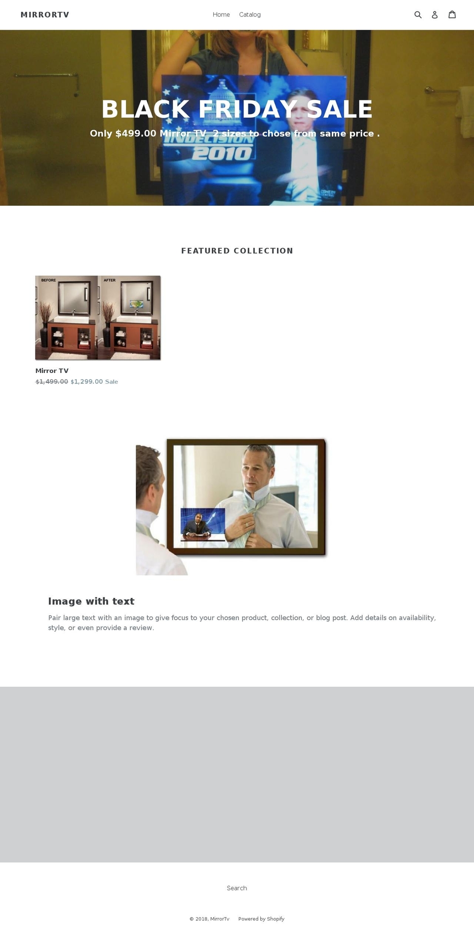 mirrortv.us shopify website screenshot