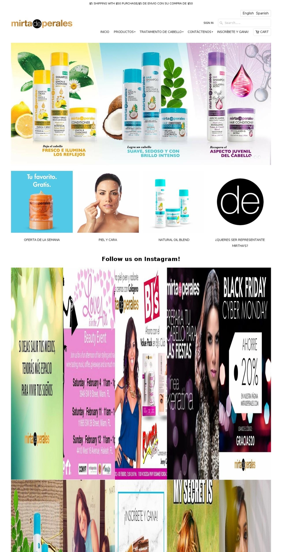 mirtadeperales.com shopify website screenshot