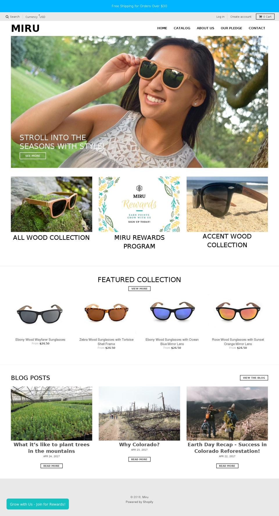 mirusunglasses.com — Shopify storefront screenshot