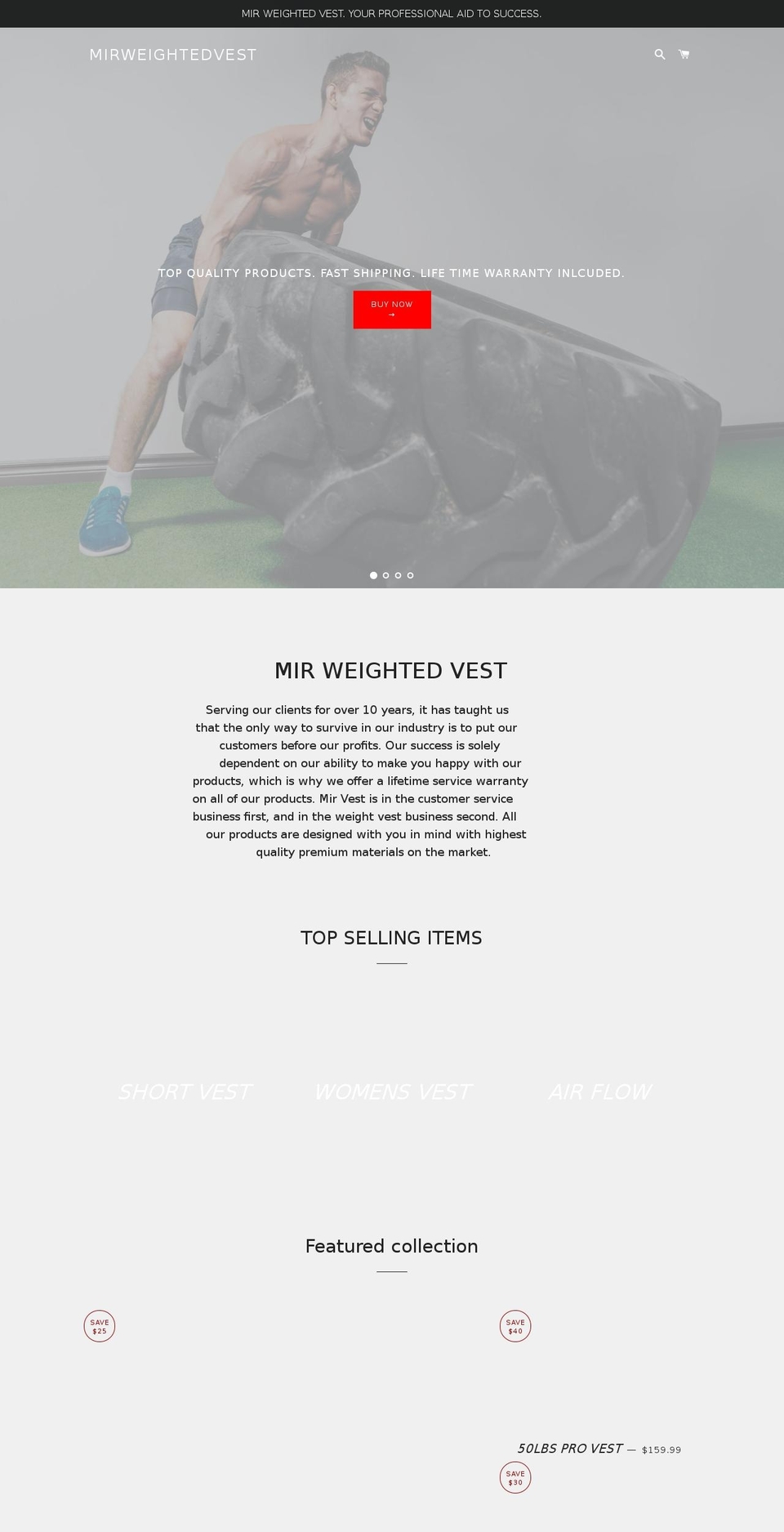 mirvest.com shopify website screenshot