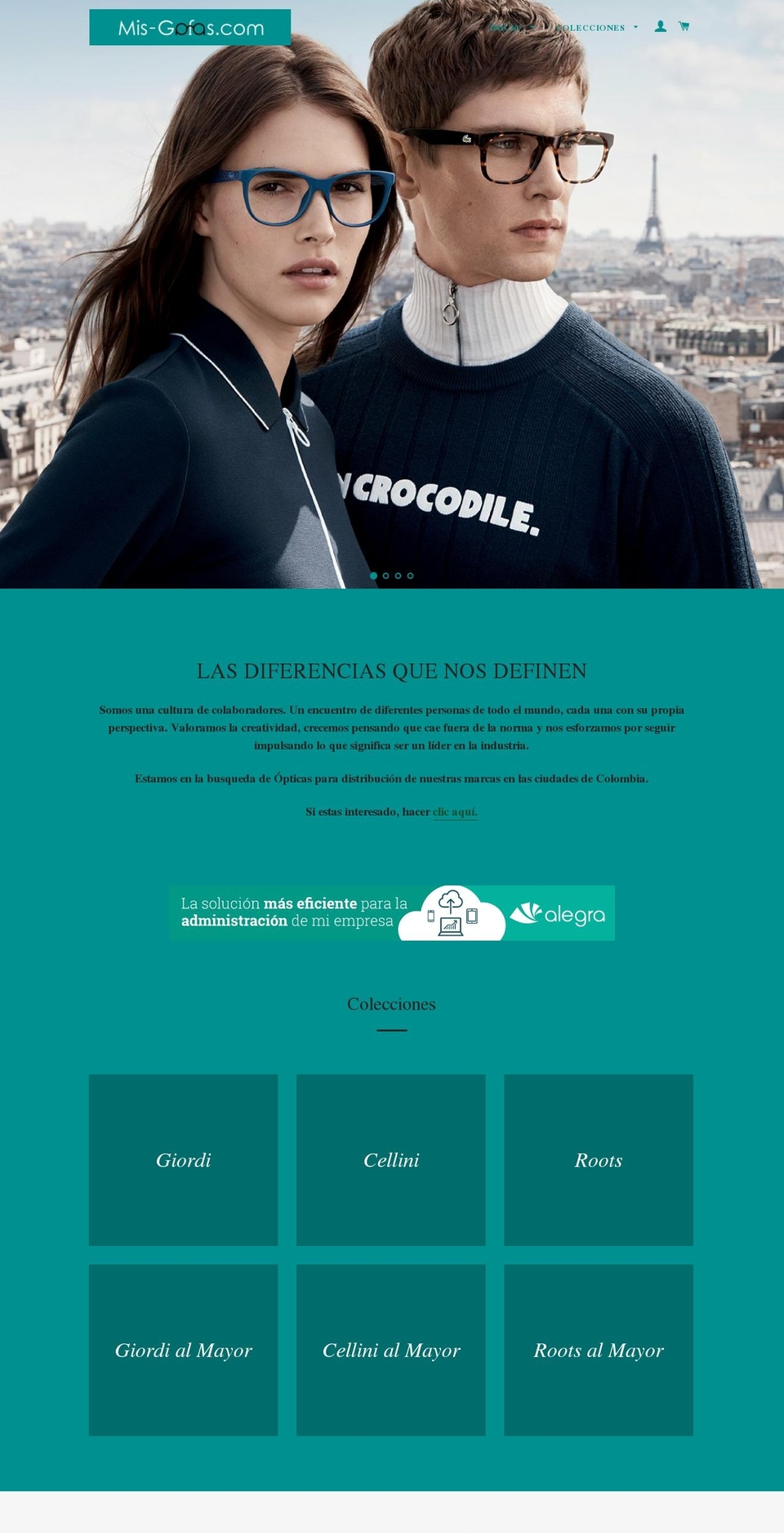 mis-gafas.com — Shopify storefront screenshot