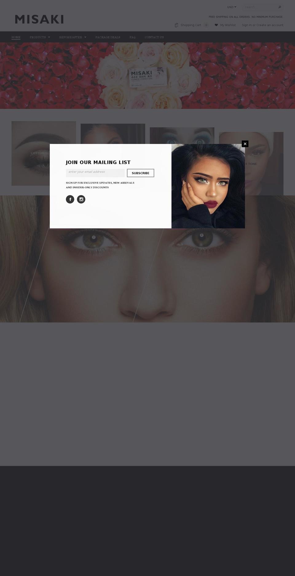 misakicon.com shopify website screenshot