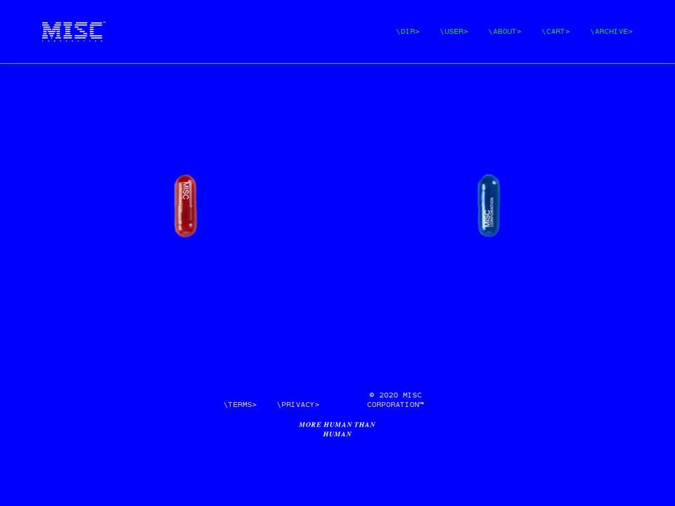 misc-corporation.com shopify website screenshot