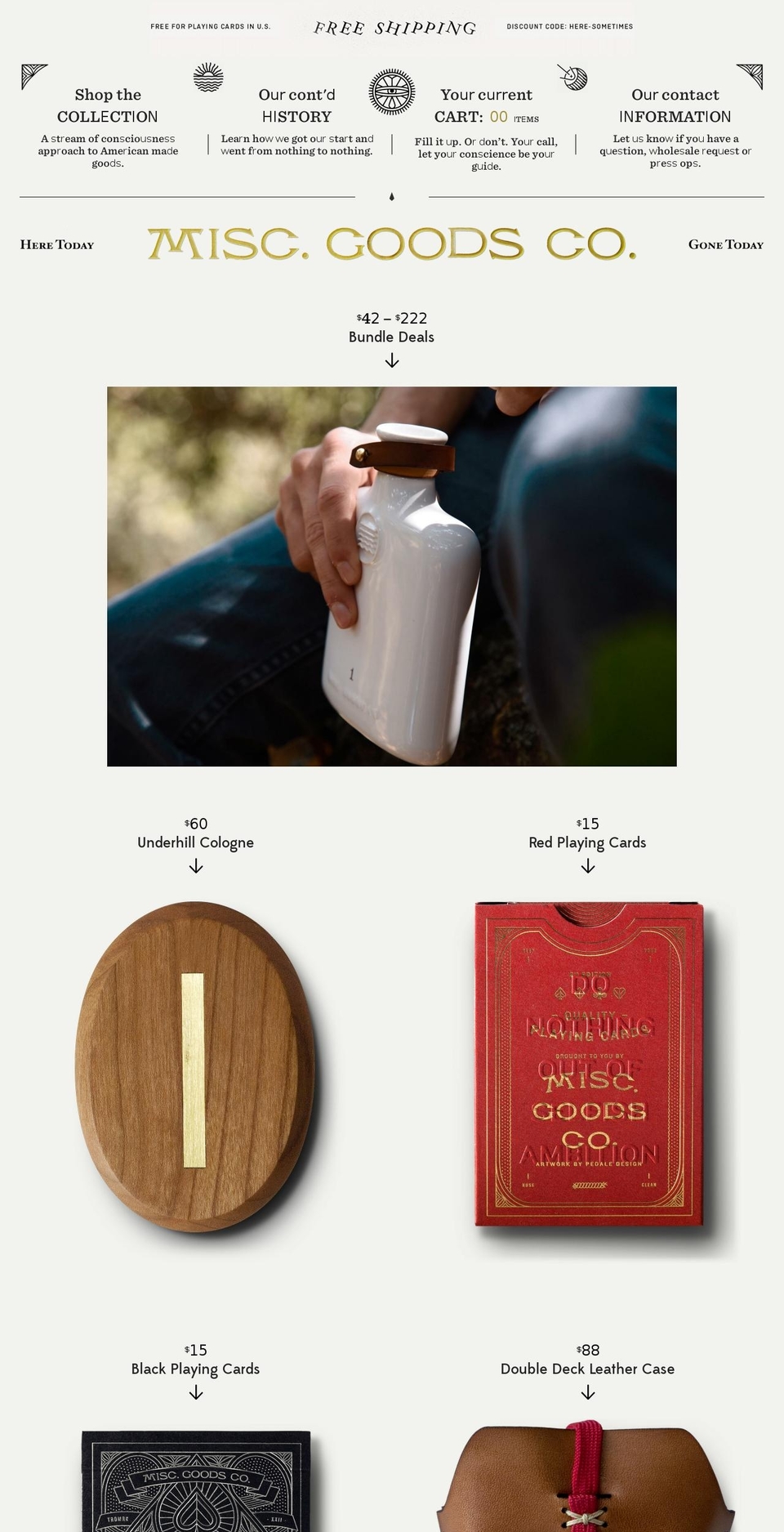 misc-goods-co.com shopify website screenshot