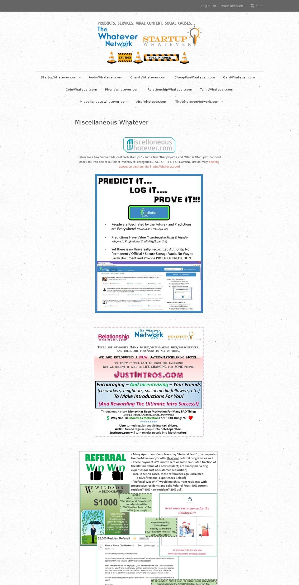 miscellaneouswhatever.com shopify website screenshot