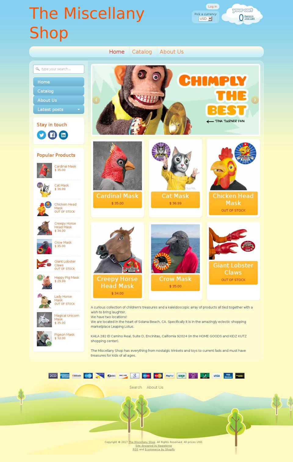 miscellany-shop.com shopify website screenshot