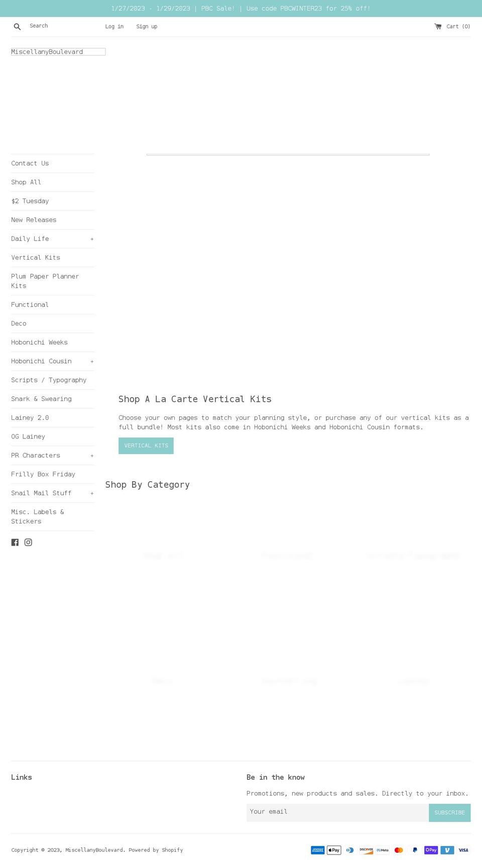 miscellanyboulevard.com shopify website screenshot