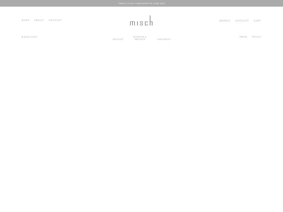 misch.ca shopify website screenshot