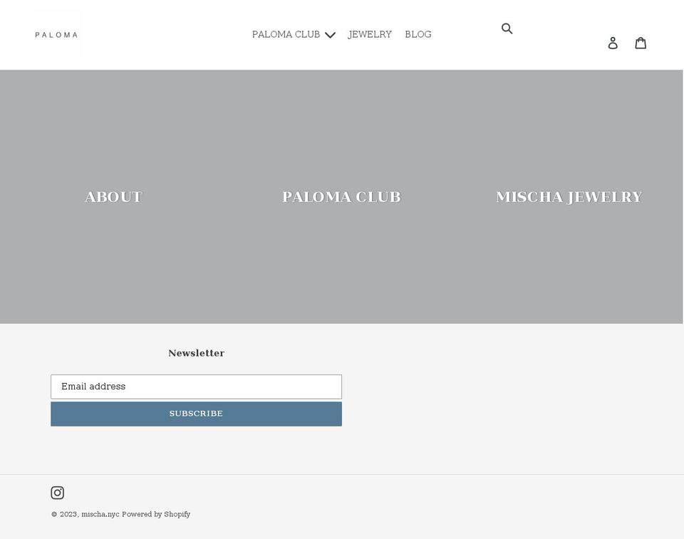 mischa.nyc shopify website screenshot