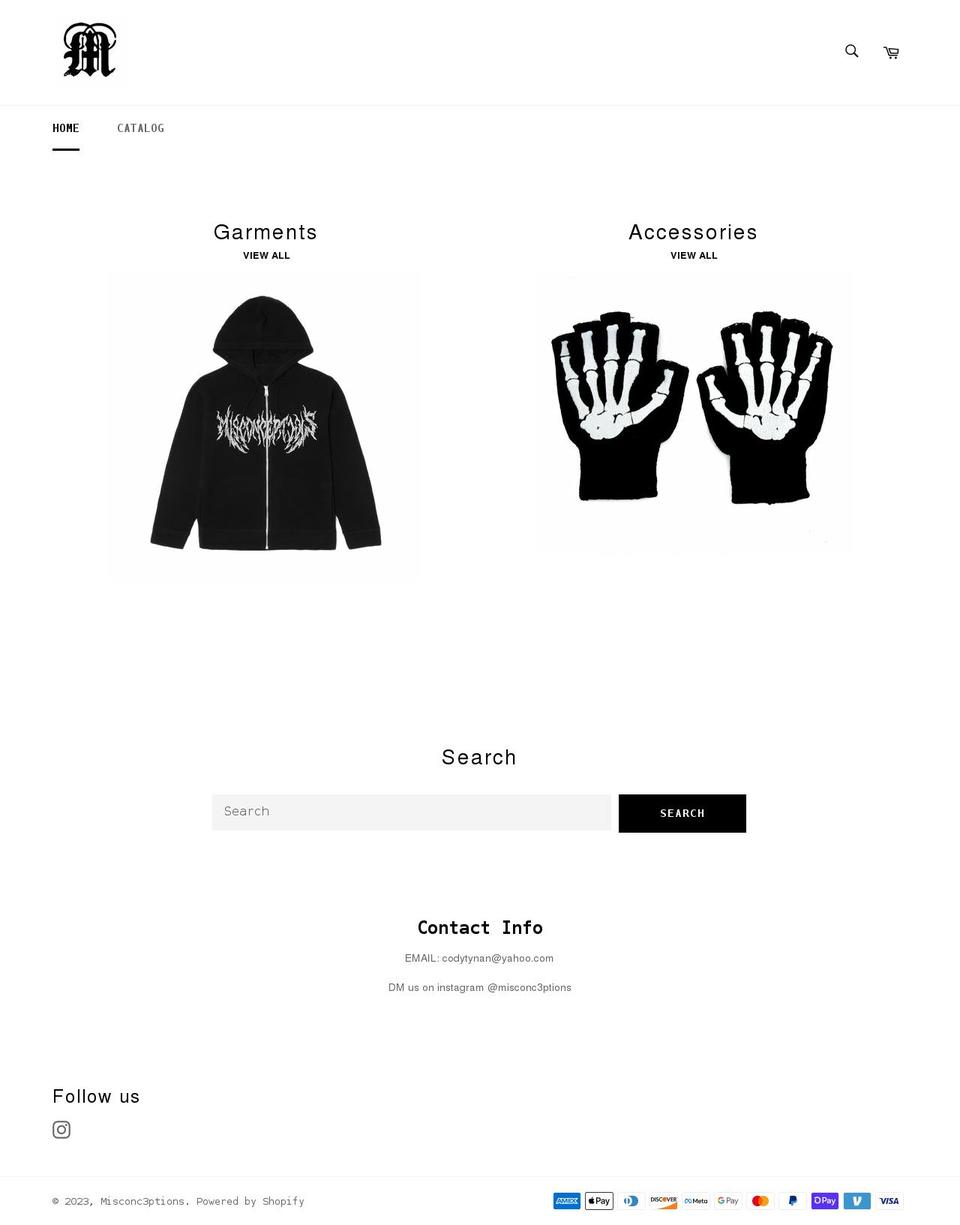 misconc3ptions.com shopify website screenshot