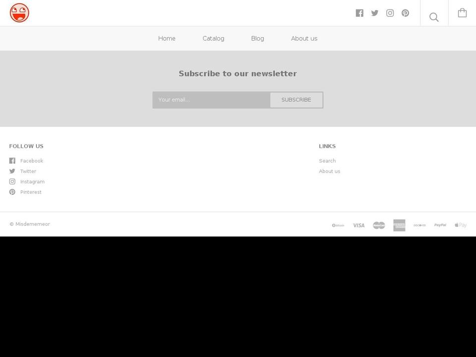 misdememeor.com shopify website screenshot