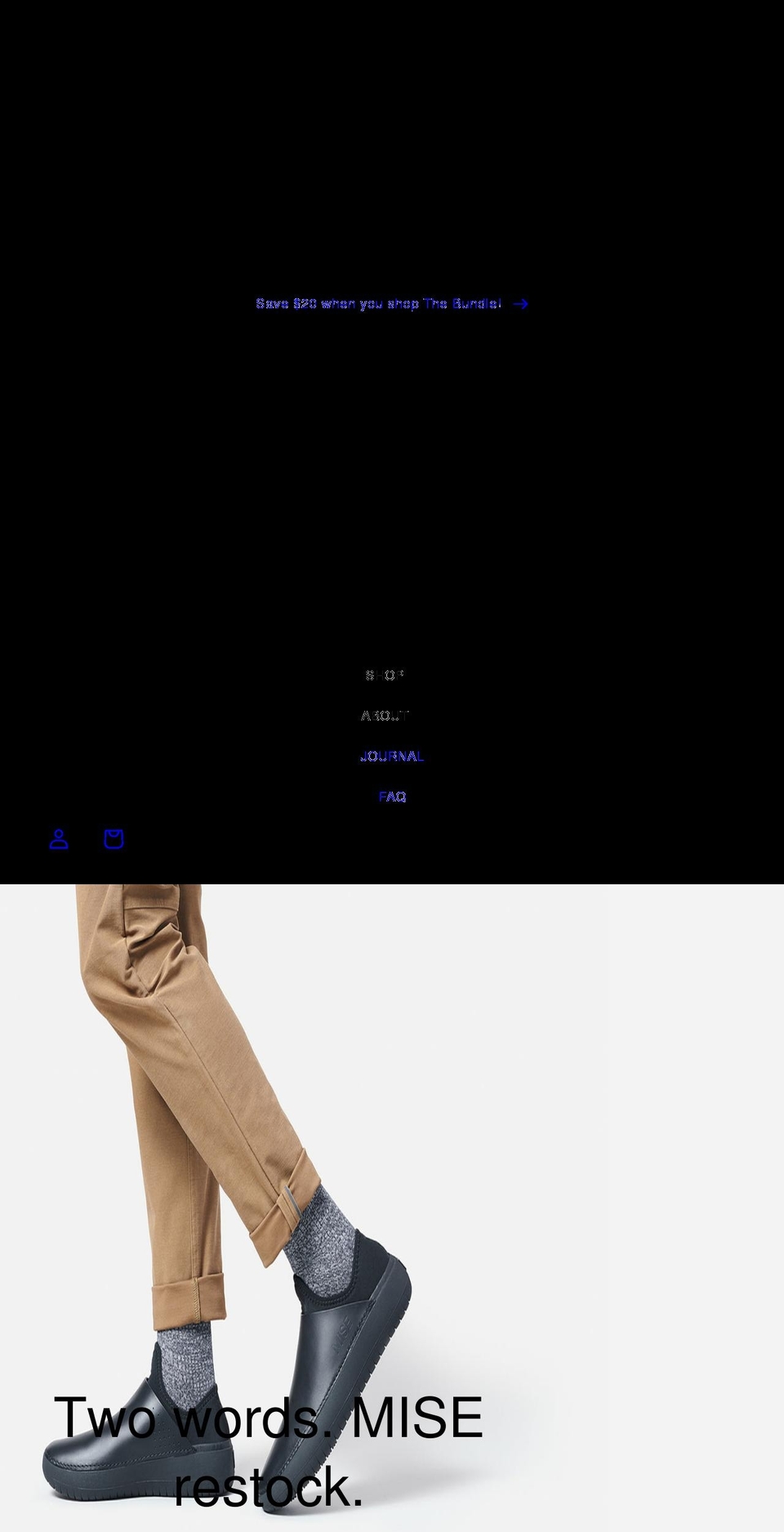 misefootwear.com shopify website screenshot