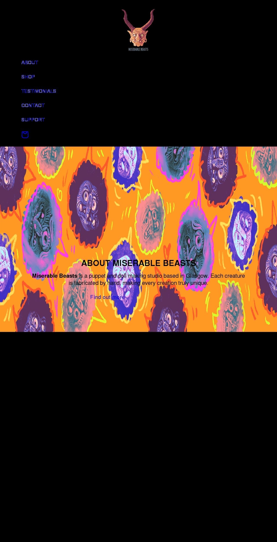 miserablebeasts.com shopify website screenshot
