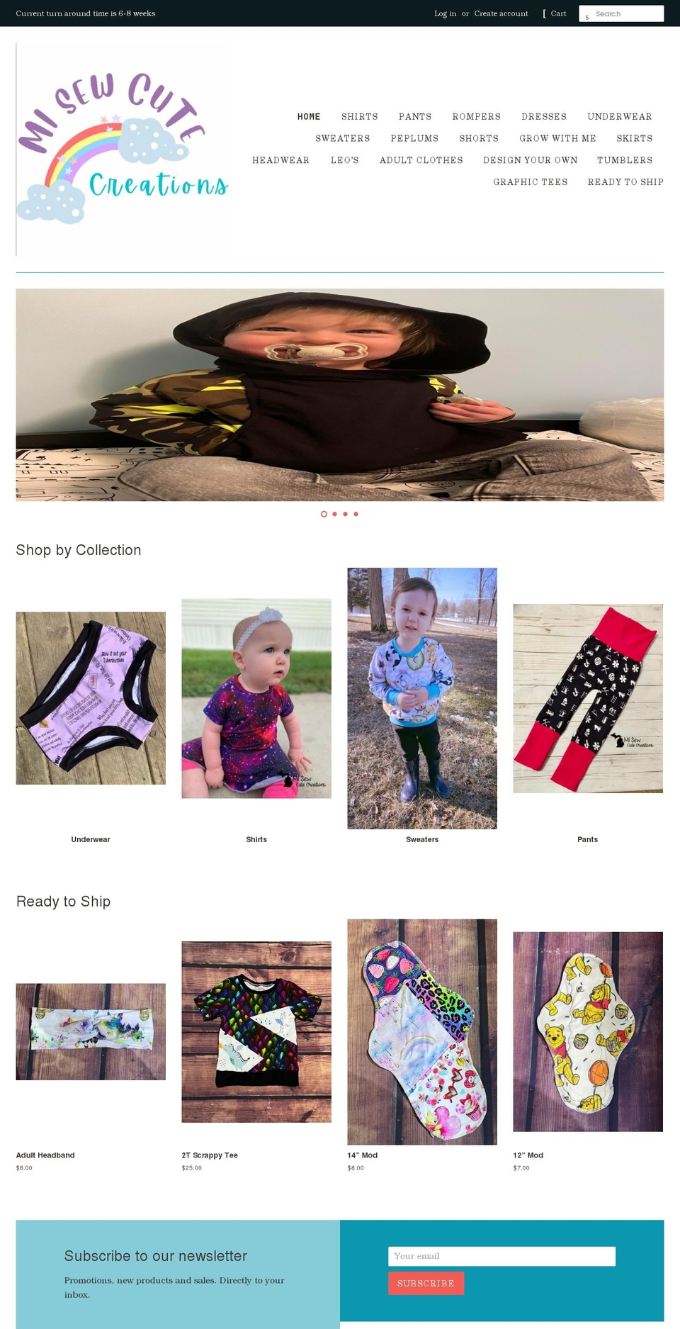misewcutecreations.com shopify website screenshot