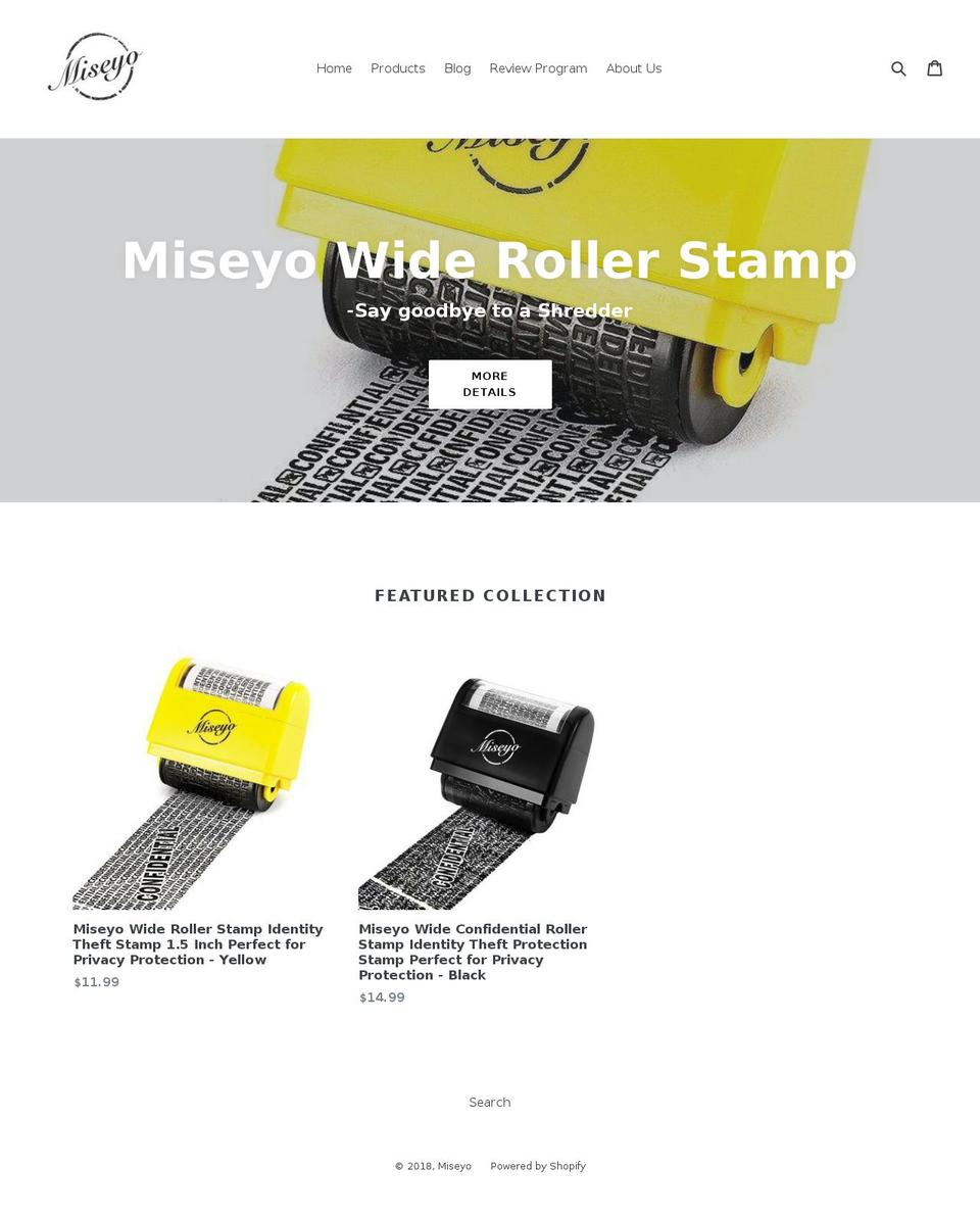 miseyo.com — Shopify storefront screenshot