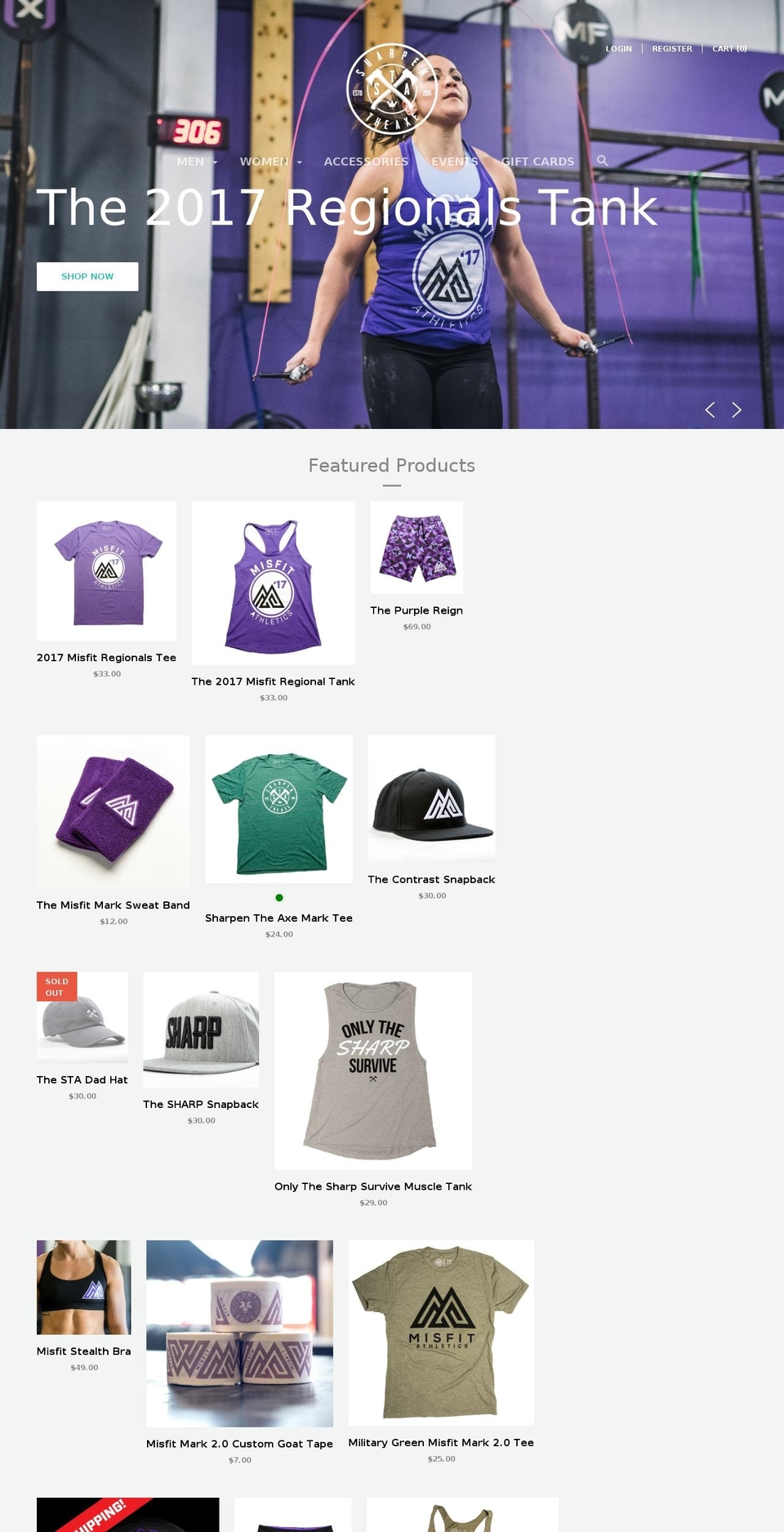 misfitgear.com shopify website screenshot