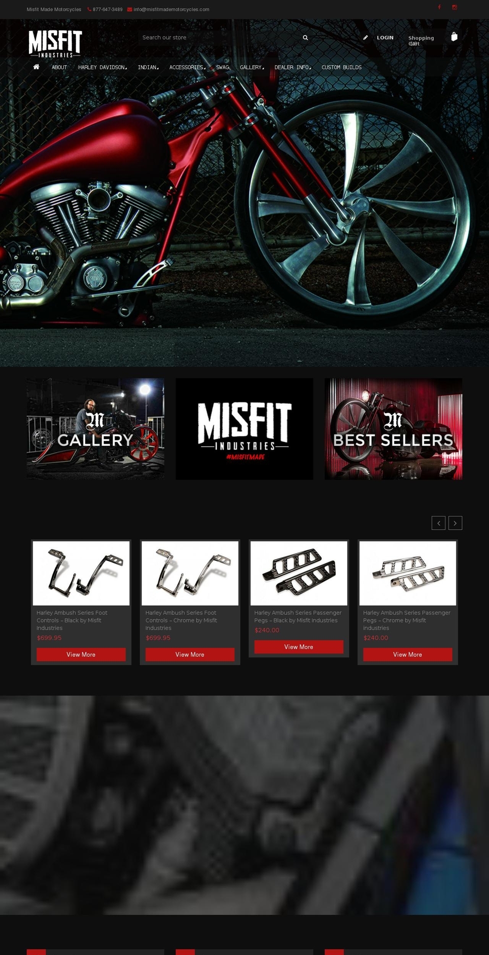 misfitindustries.ca shopify website screenshot