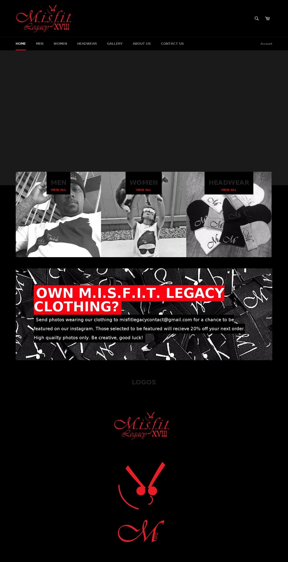 misfitlegacy.com shopify website screenshot