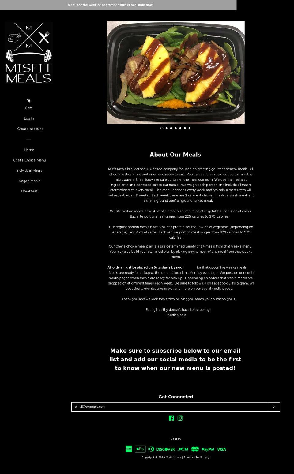 misfitmeals.com shopify website screenshot