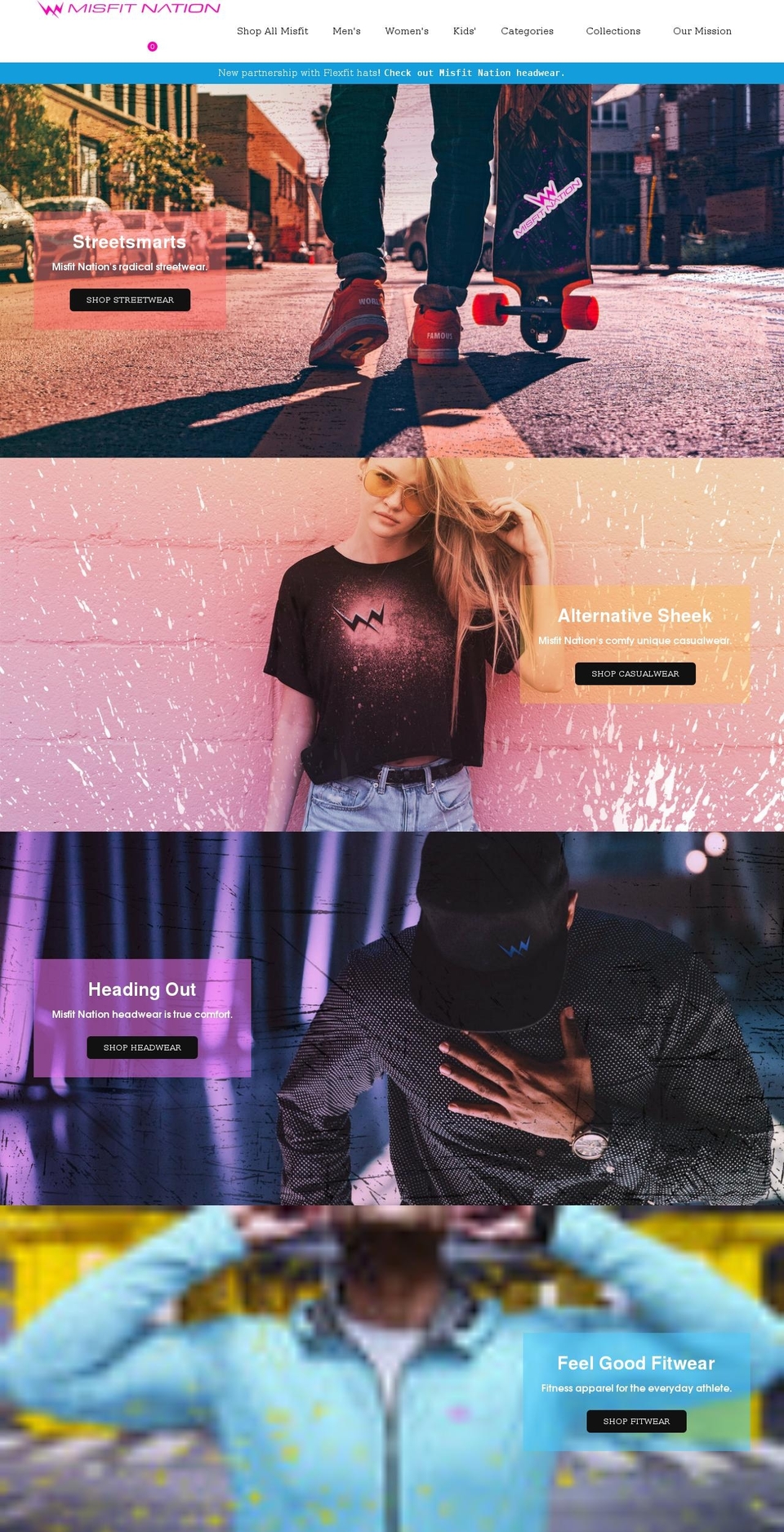 misfitnation.com shopify website screenshot
