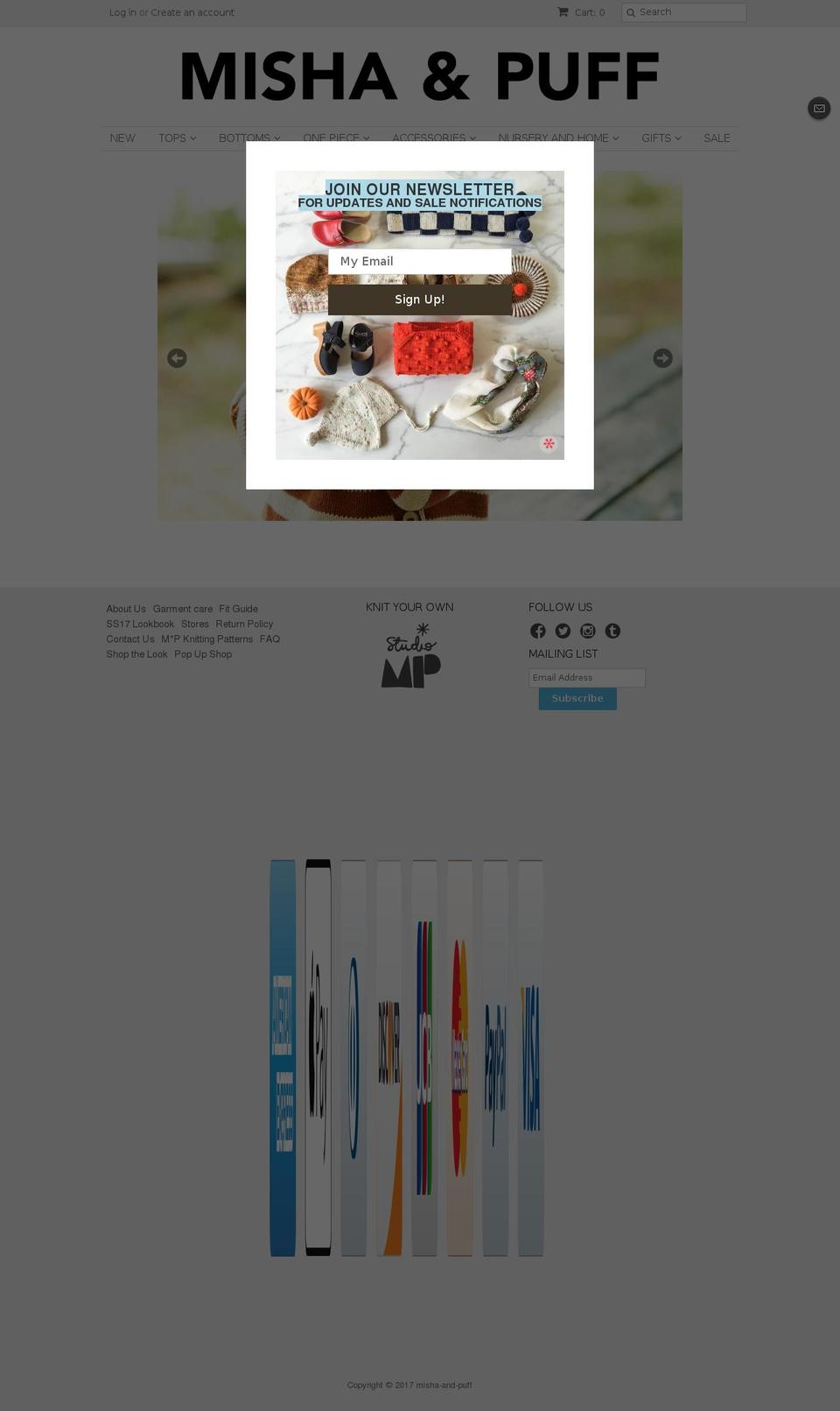 misha-and-puff.com shopify website screenshot