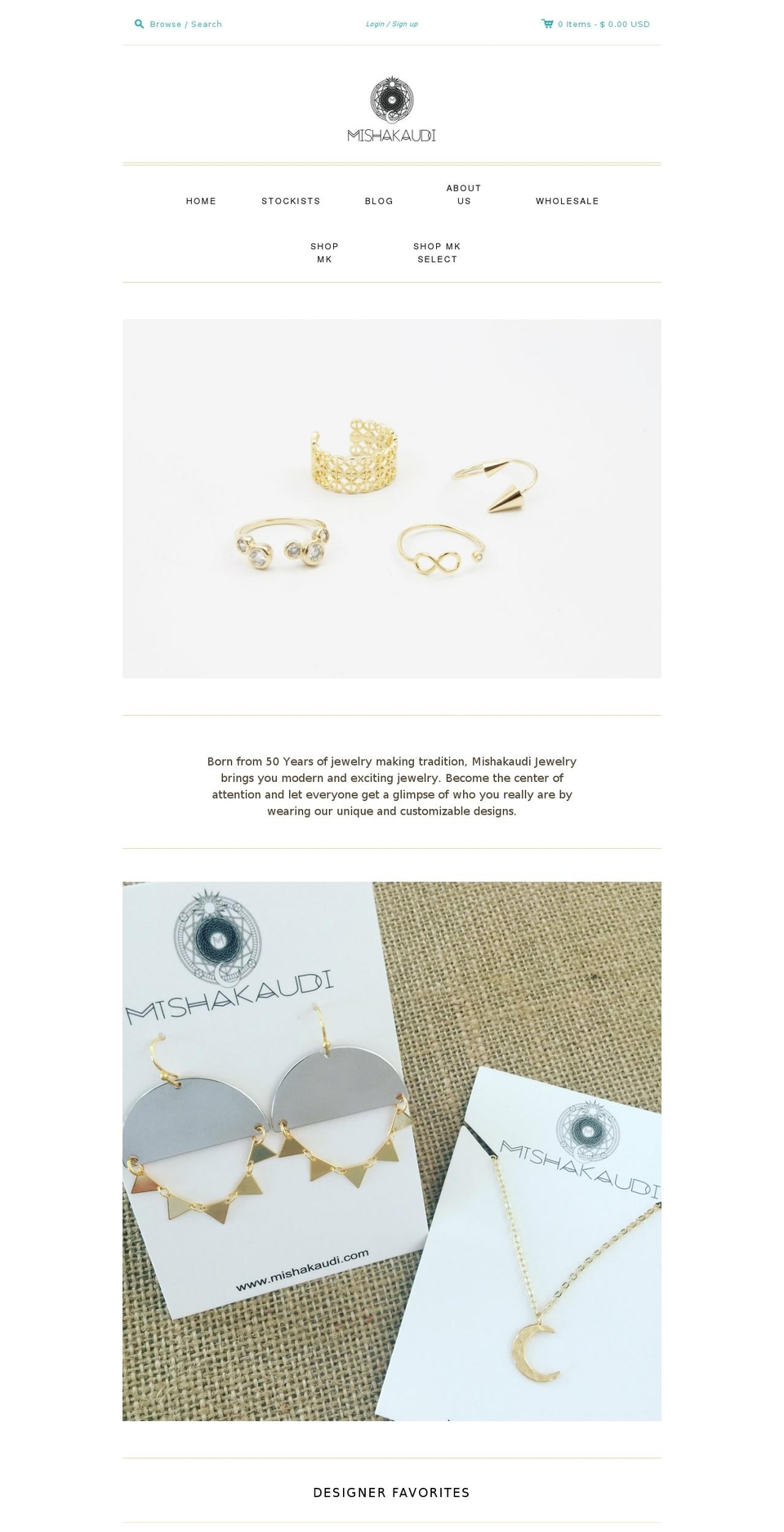 mishakaudi.com shopify website screenshot