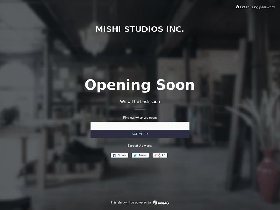 mishistudios.com shopify website screenshot