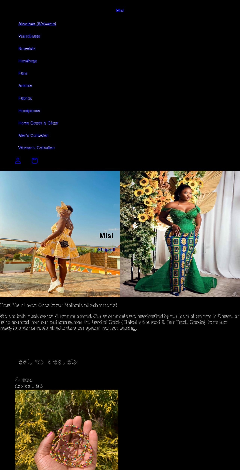 misiproducts.com shopify website screenshot