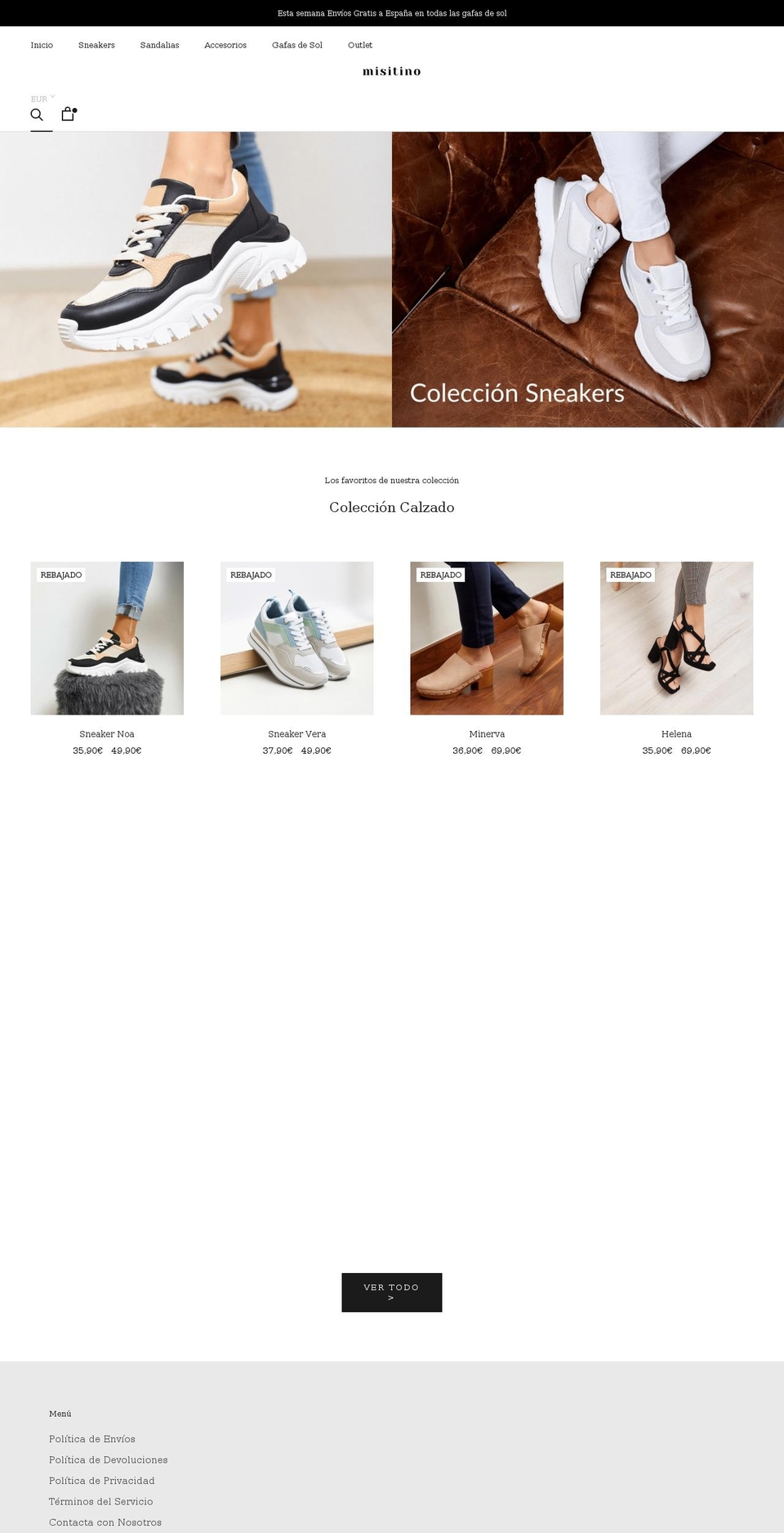 misitino.com shopify website screenshot