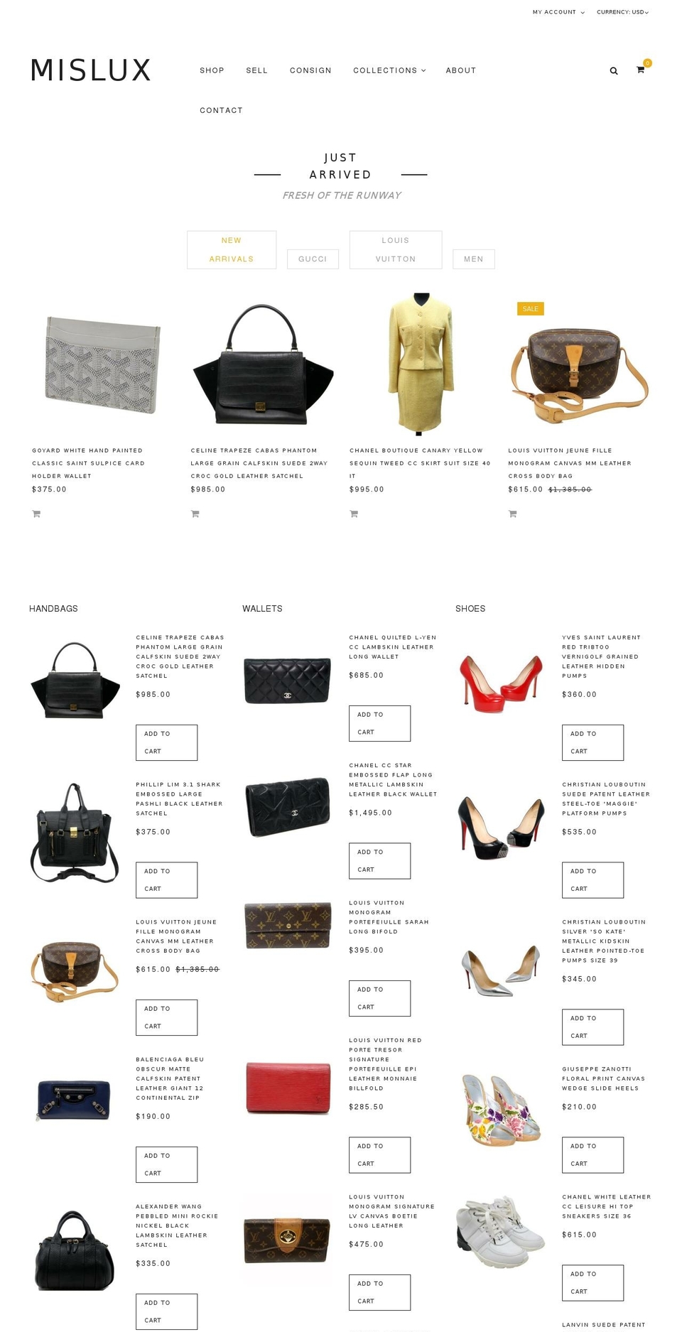 mislux.com shopify website screenshot